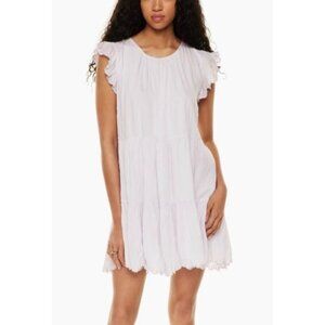 ARITZIA WILFRED Solid White Sidonie Ruffle Sleeve Baby Doll Mini Dress Size XXS